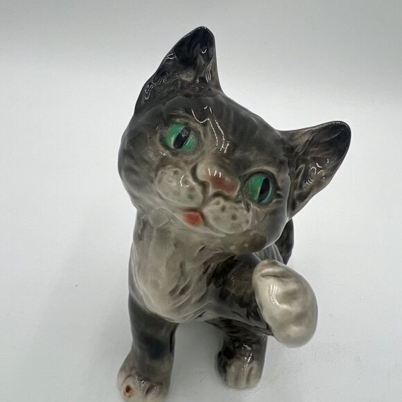 Goebel Vintage Porcelain Cat W. Germany Figurine Goebel Backstamp 1970s gray - Picture 2 of 13